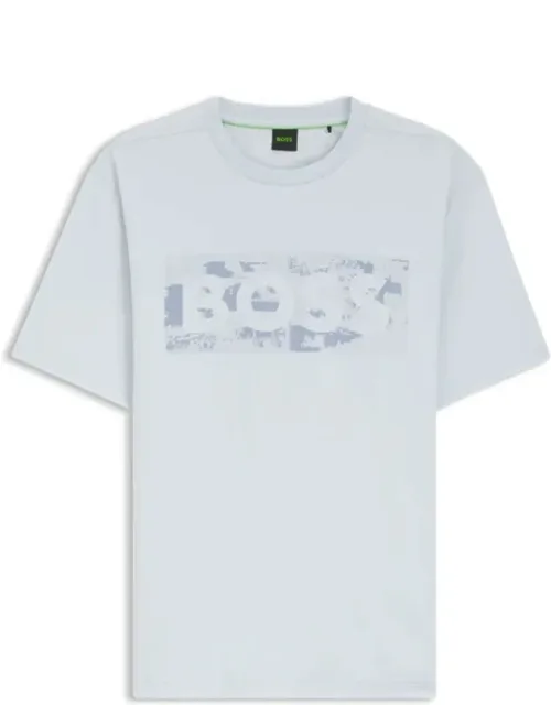 Logo-artwork T-shirt In Stretch Cotton With Decorative Reflective Detailing