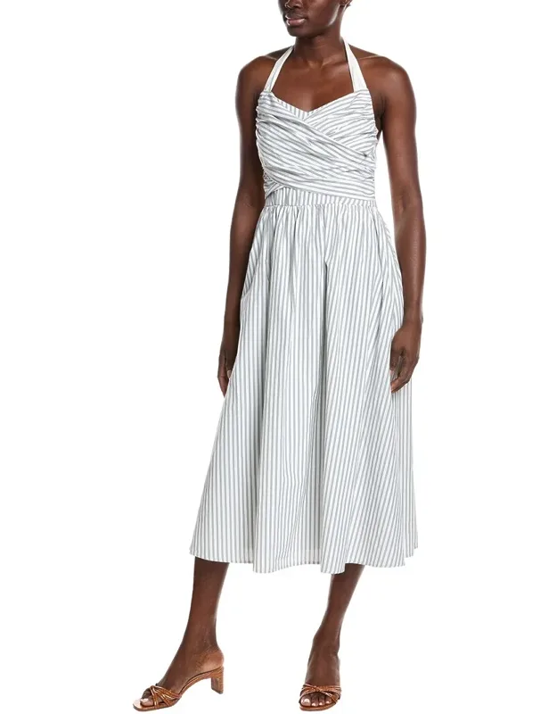 Stripped Self-tie Dress