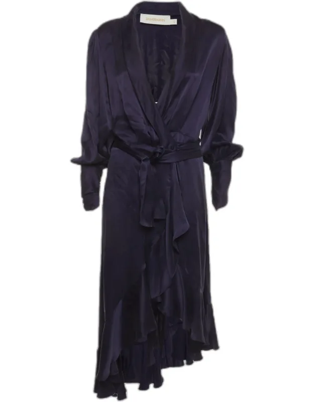 Asymmetric Midi Wrap Dress