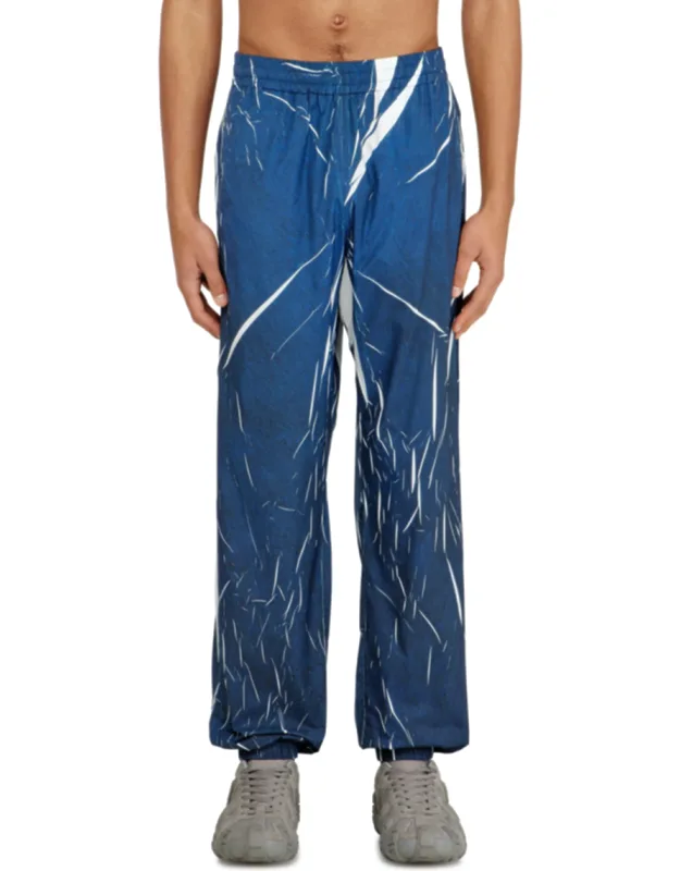 Light Track Pants With Denim-effect Print