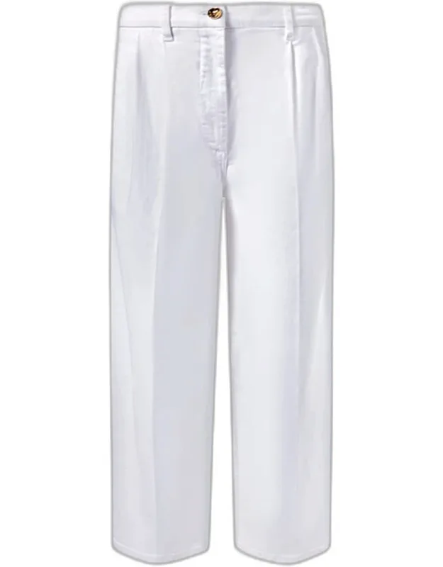 Pleated Wide-leg Jeans