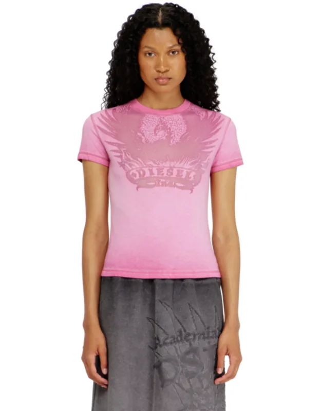 Slim T-shirt With Dévoré Phoenix