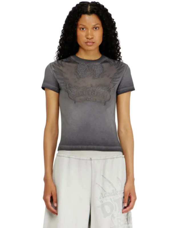 Slim T-shirt With Dévoré Phoenix
