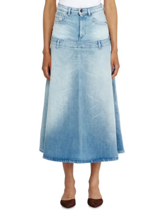 Denim Skirt With Layered Design