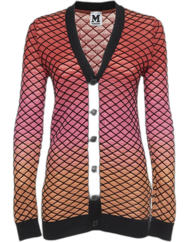 Ombre Criss Cross Knit V-neck Cardigan