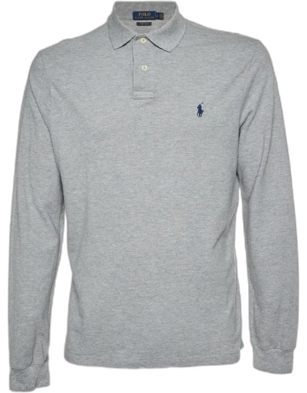 Cotton Pique Long Sleeve Polo T-shirt