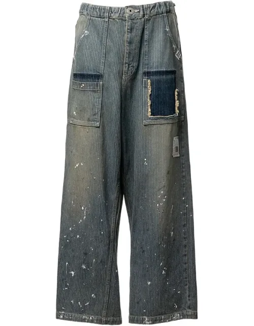 Stripe Patchwork Jeans