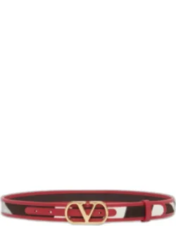 Vlogo Signature Calf Hair Leather Belt