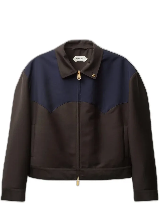 Colorblocked Zip-up Blouson Jacket