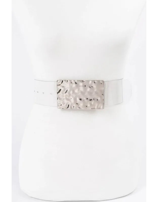 Vintage Metal Buckle Clear Belt