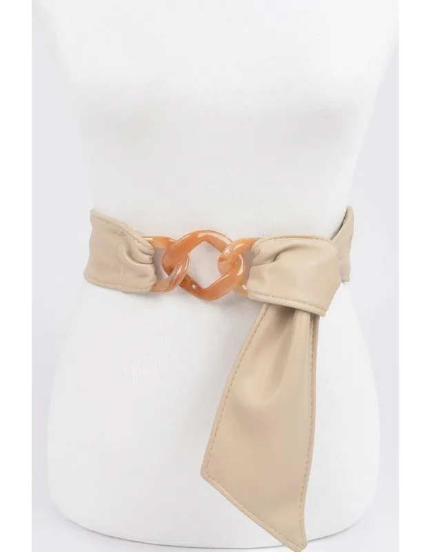 Acrylic Chain Buckle Elastic Waist Belt