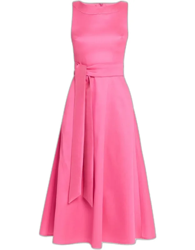 Sleeveless Bateau-neck Midi Dress