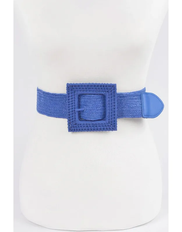 Square Straw Buckle Belt