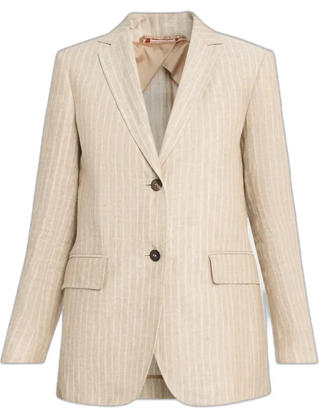 Elogio Pinstripe Linen Blazer