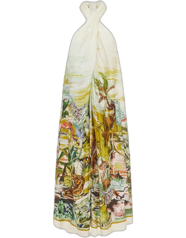 Jungle Boogie Silk Twill Maxi Dress