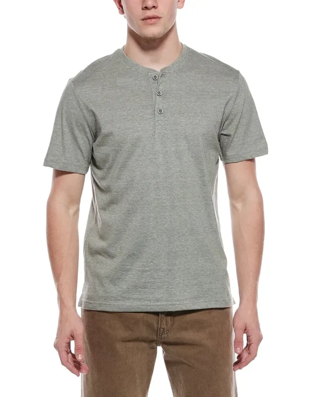Sueded Micro Stripe Henley T-shirt