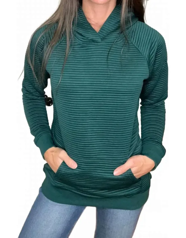 Textured Pullover Hooded Sweatshirt