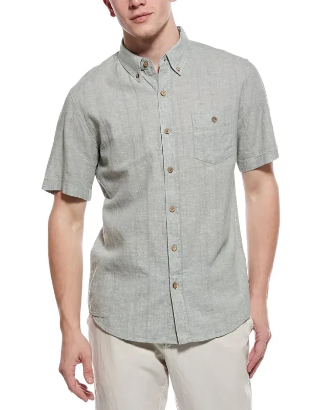Linen-blend Vertical Dobby Shirt