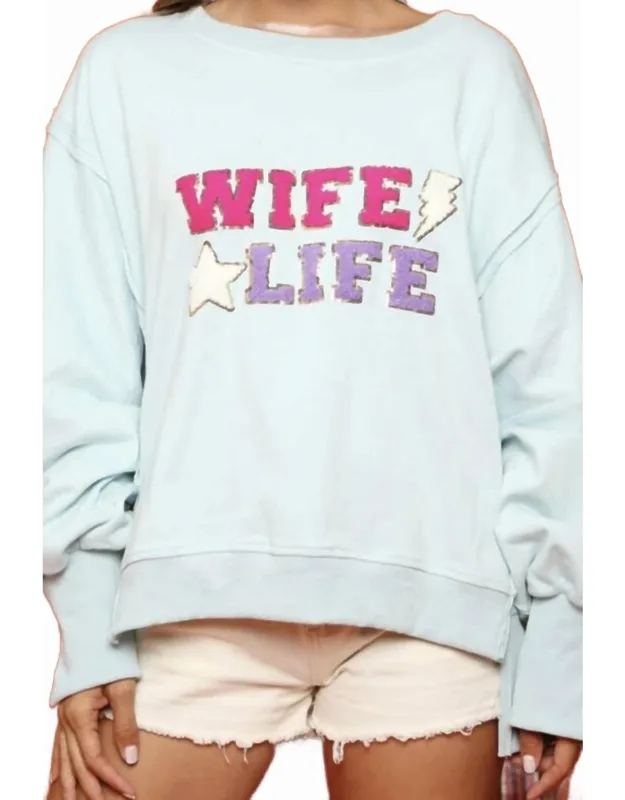 Wife Life Star Thunder Sequin Sweatshirt