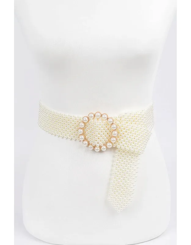 Classic Faux Pearl Beaded Belt
