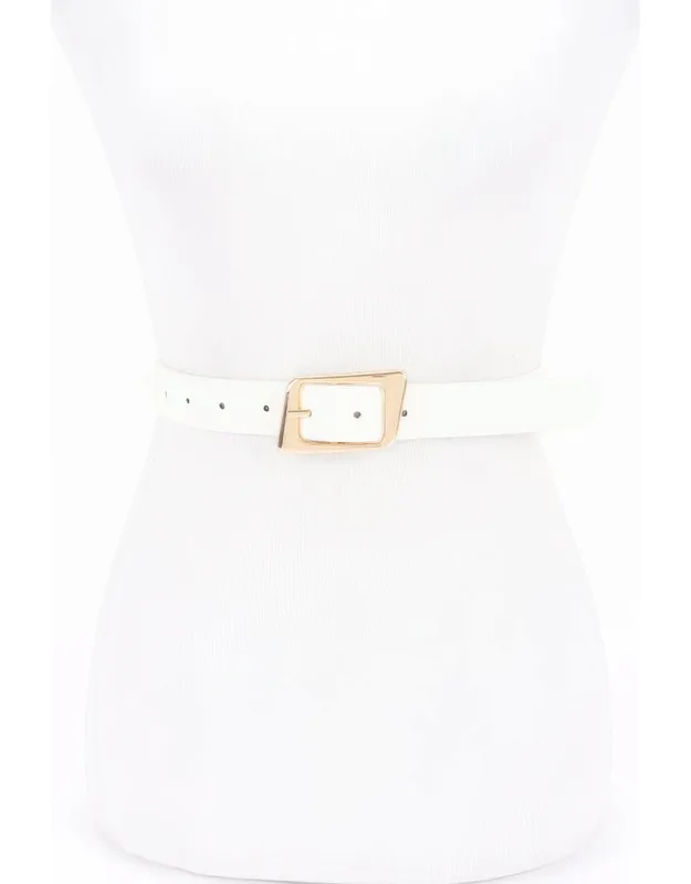 Faux Leather Metal Buckle Belt