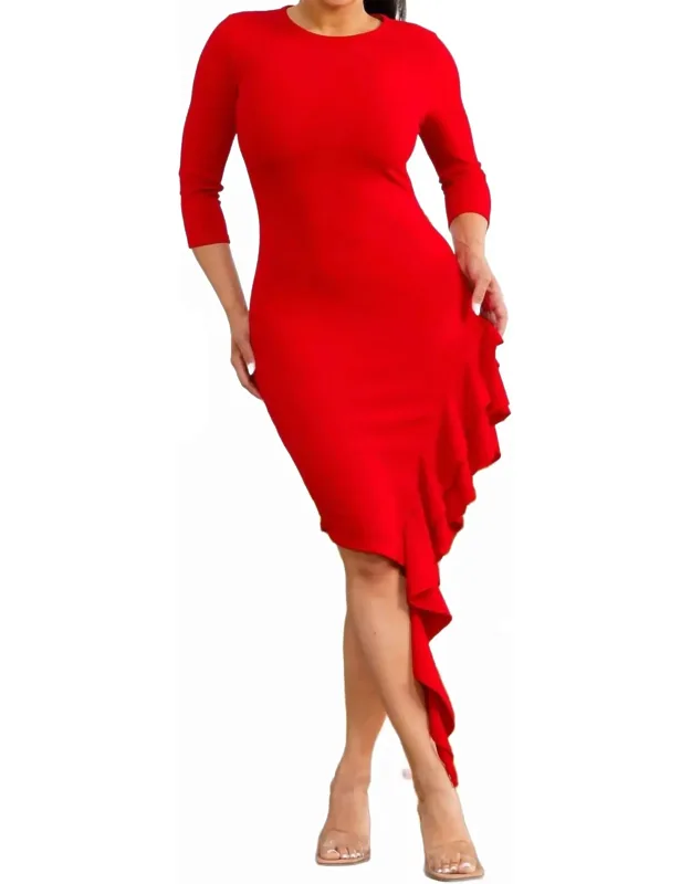 3/4 Sleeve Midi Dress