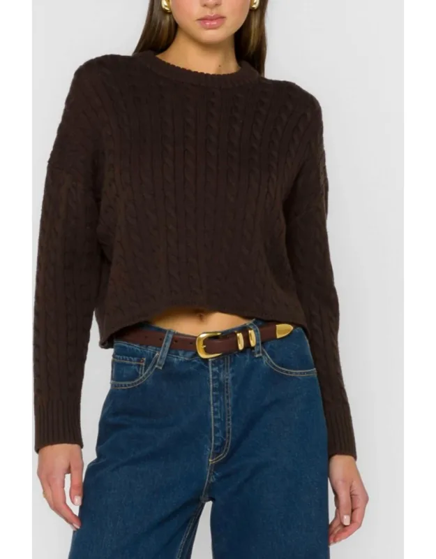 Cable Knit Cropped Sweater