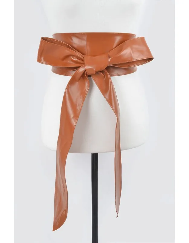 Faux Leather Kimono Belt