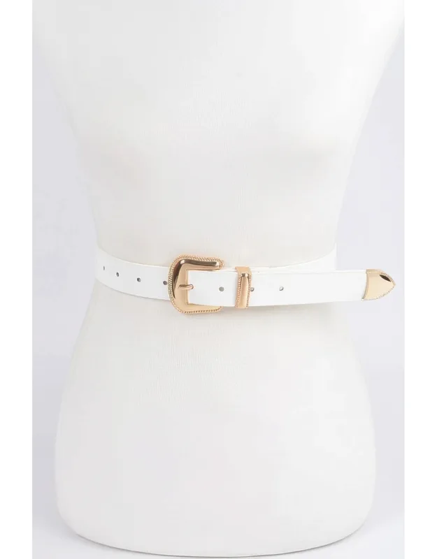 Metal Faux Leather Belt