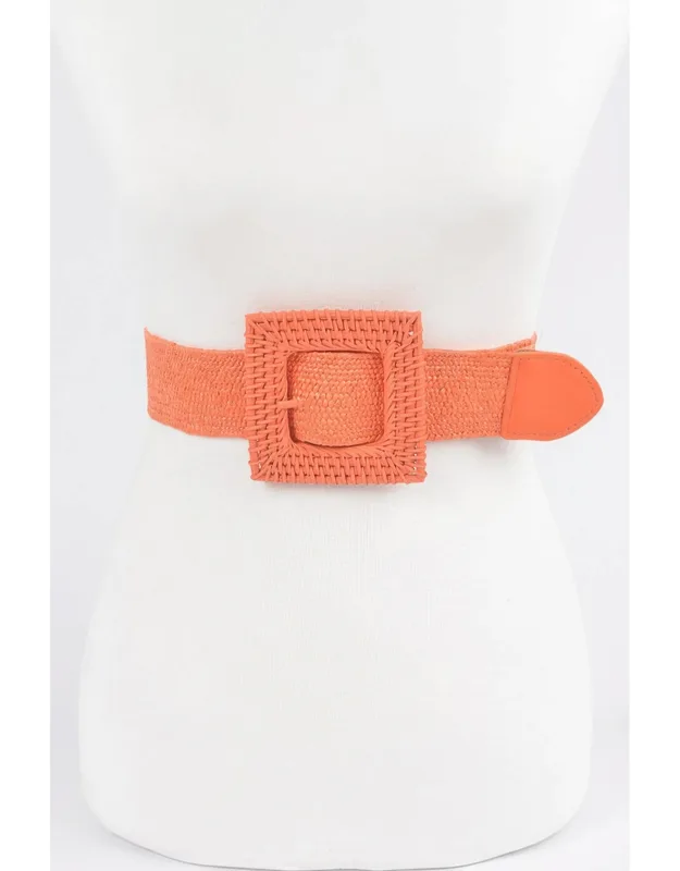 Square Straw Buckle Belt