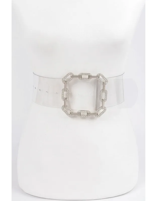 Clear Waist Belt With Metal Hardware