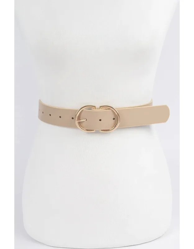 Braided Embossed Two Round Buckle Belt