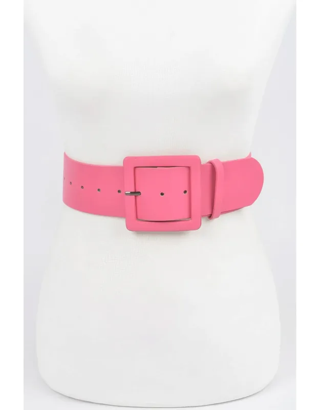 Faux Leather Wide Waist Belt