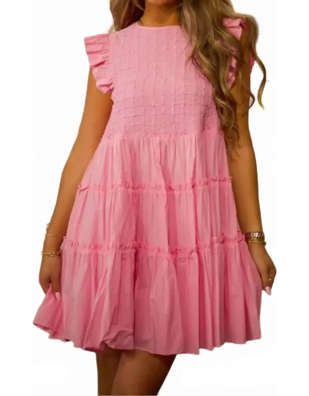 Ruffled Flutter Sleeve Mini Dress