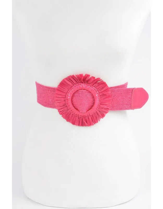 Faux Straw Elastic Belt