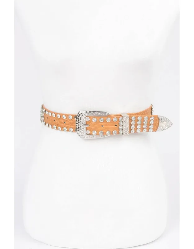 Sparkling Rhinestone Metal Belt