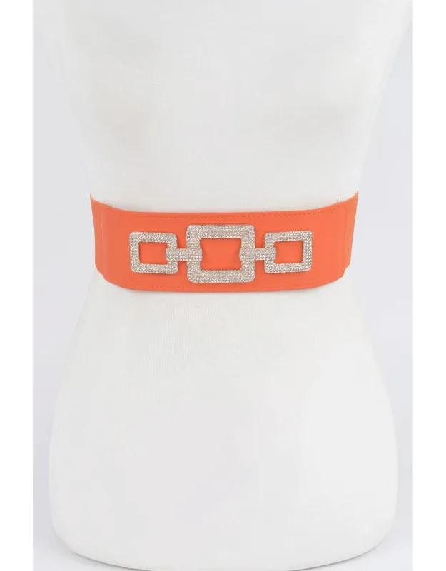 Rhinestone Link Elastic Belt