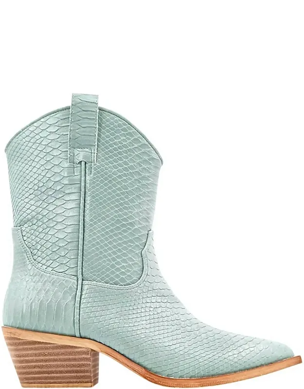 Zouzou Snake Print Pointed Toe Cowboy Boots