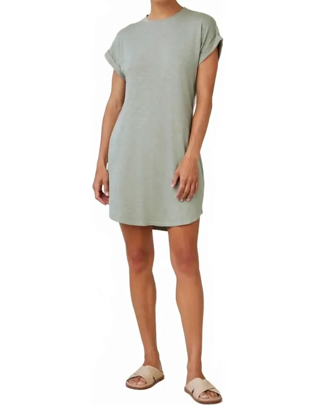Roll Sleeve T-shirt Dress