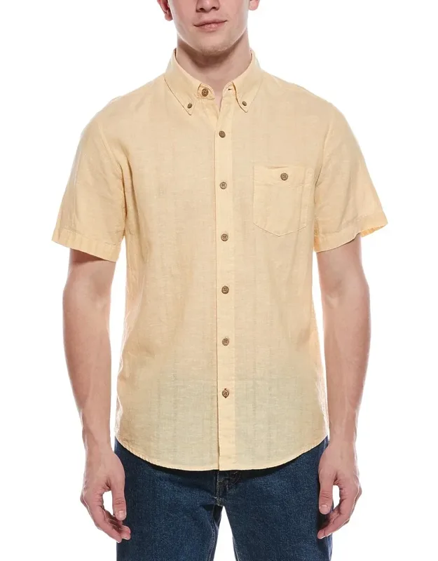 Linen-blend Vertical Dobby Shirt
