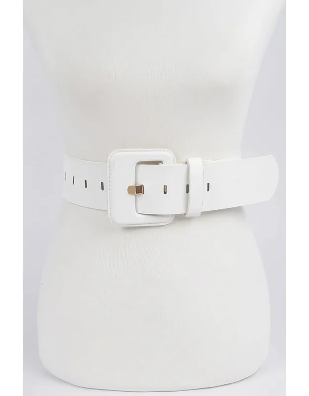 Faux Leather Wide Belt