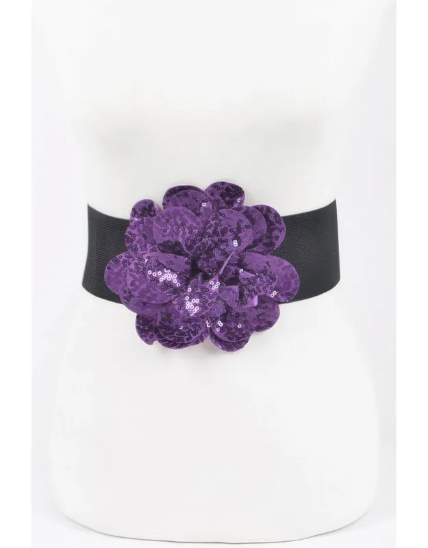 Sparkling Floral Sequin Waist Belt