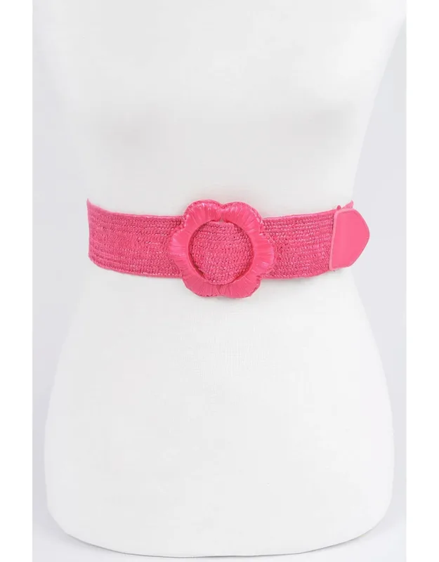 Faux Straw Elastic Belt