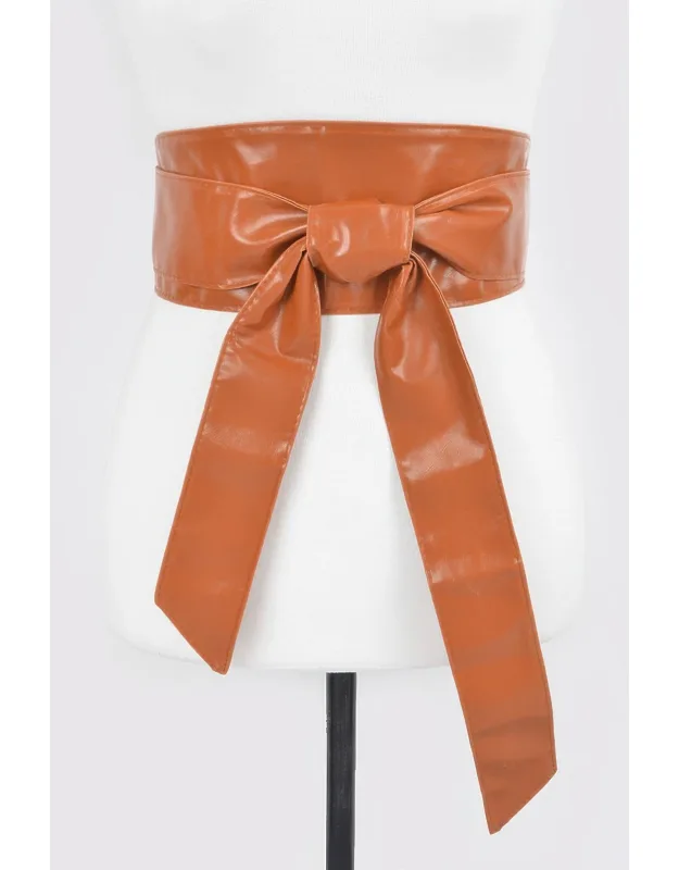 Faux Leather Tie Up Belt