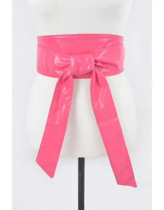 Faux Leather Tie Up Belt