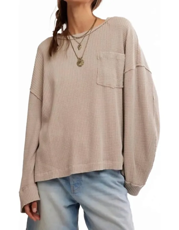 Dawson Pocket Thermal Top - Cozy Waffle Knit, Relaxed Fit