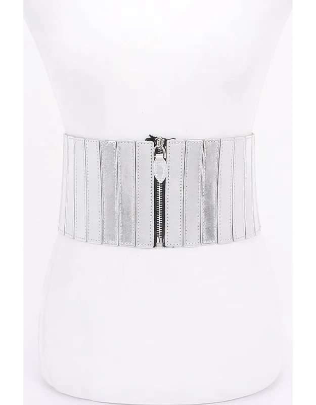Multi Zip Front Elastic Belt