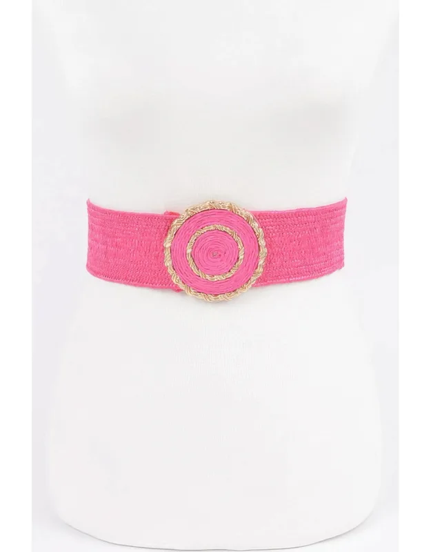 Faux Straw Elastic Belt