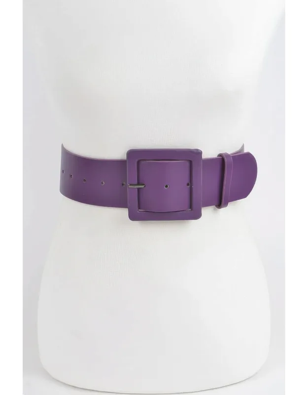 Faux Leather Wide Waist Belt