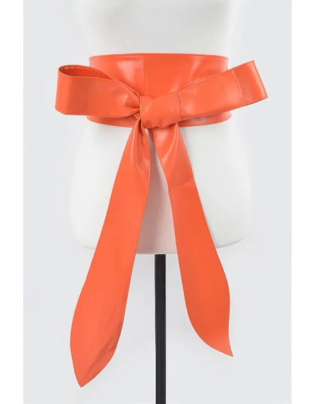 Faux Leather Kimono Belt